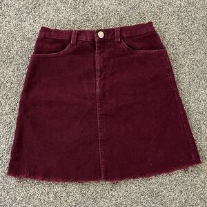 Brandy Melville corduroy maroon skirt